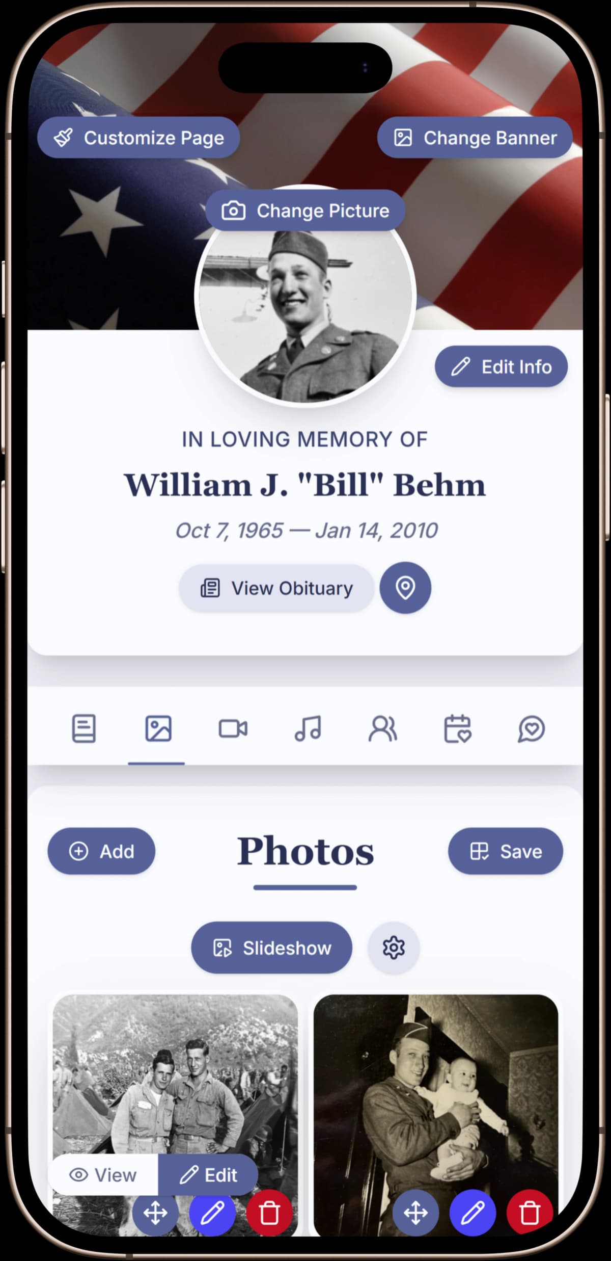App on iPhone